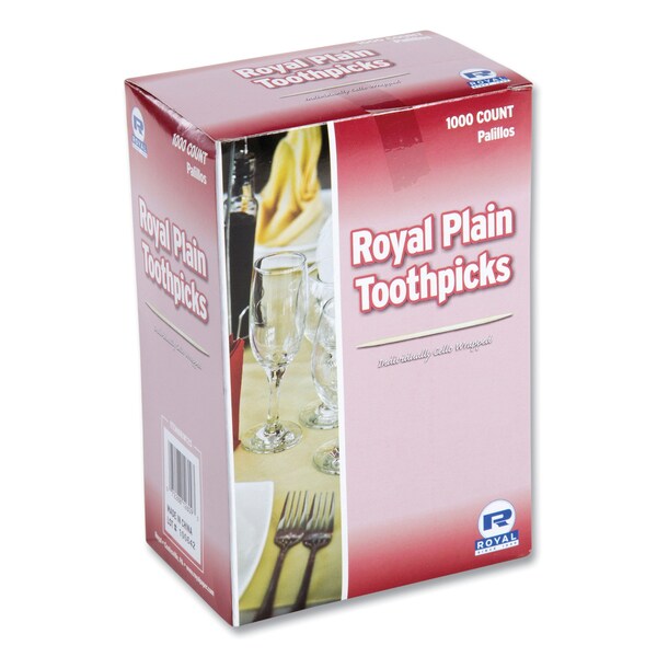 Amercareroyal Cello-Wrapped Round Wood Toothpicks, 2 1/2", Natural, PK15000 - RPP RIW15