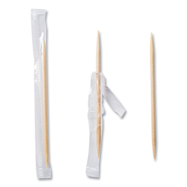 Amercareroyal Cello-Wrapped Round Wood Toothpicks, 2 1/2", Natural, PK15000 - RPP RIW15