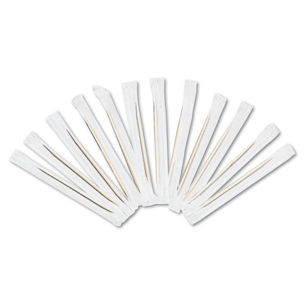 Amercareroyal Cello-Wrapped Round Wood Toothpicks, 2 1/2", Natural, PK15000 - RPP RIW15