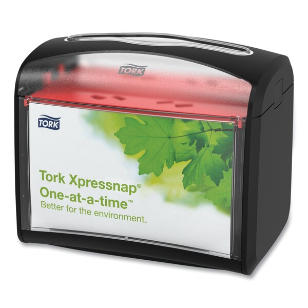 Tork Xpressnap Tabletop Napkin Dispenser, 7.9 x 5.6 x 7.9, Black - 6232100