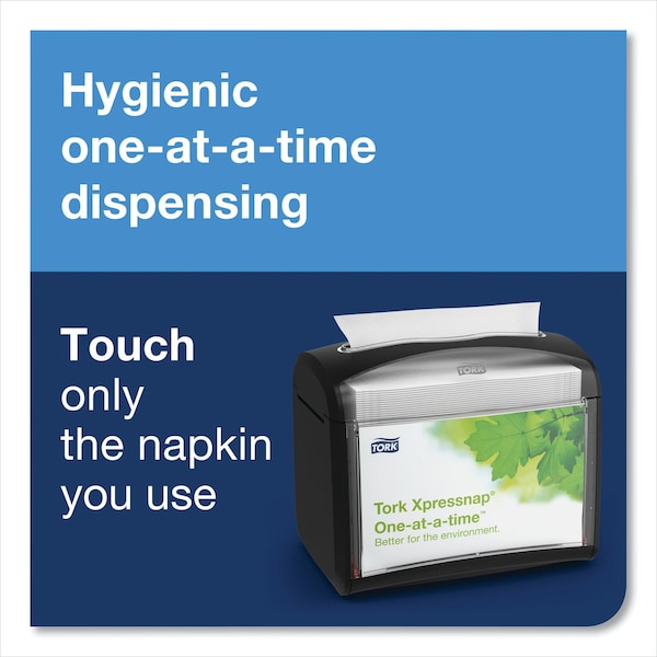 Tork Xpressnap Tabletop Napkin Dispenser, 7.9 x 5.6 x 7.9, Black - 6232100