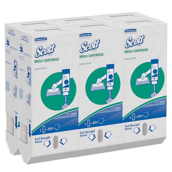 Kimberly-Clark Professional Mega Cartridge Napkin Box Dispos Paper 875 Npk/Pk 6/Cs - 98908