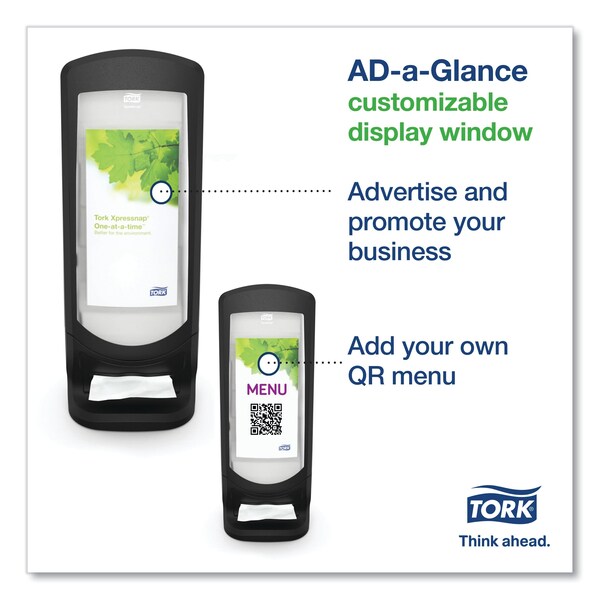 Tork Tork Xpressnap Stand Napkin Dispenser Black N4, Upright Design, Signature Range, 24.5 x 9.25 x 9.25 - TRK6332000