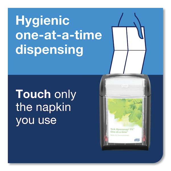 Tork Tork Xpressnap Fit Tabletop Napkin Dispenser Black N14, One-at-a-time Dispensing, 6.7 x 4.4 x 5.6 - 7232000