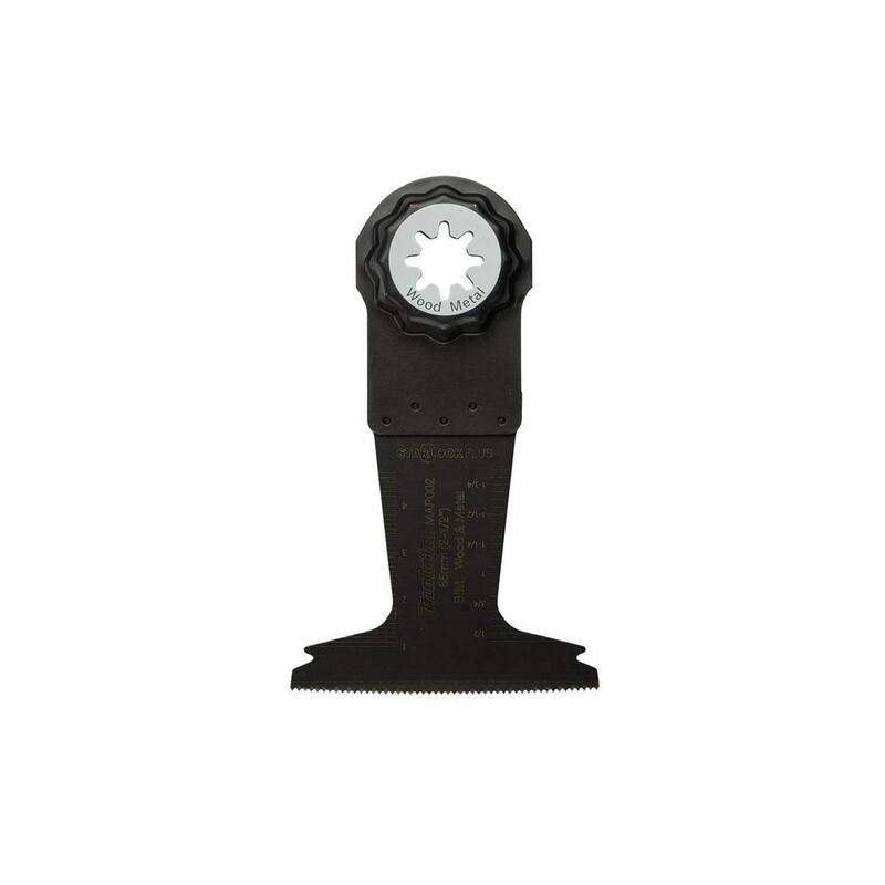 Herramienta múltiple oscilante Makita StarlockPlus de 2-1/2 pulgadas con hoja curva de inmersión bi-metal para corte de madera y metal - E-08470