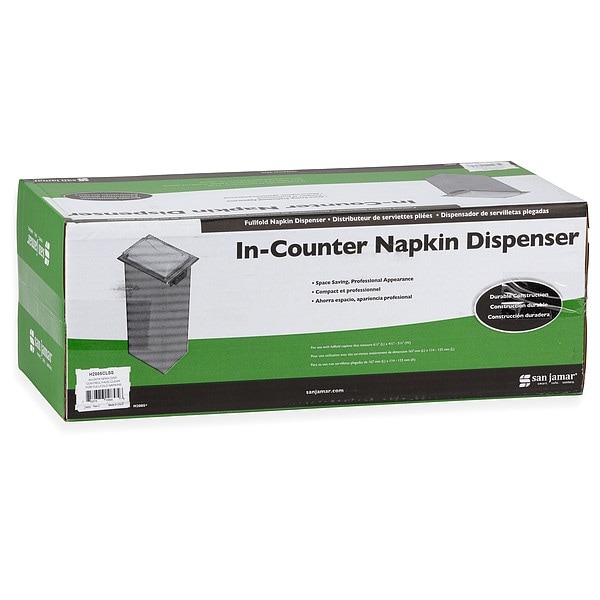 Zoro Select Napkin Dspr, 5 1/2in D, 19 5/8in H, Clear - H2005CLSS