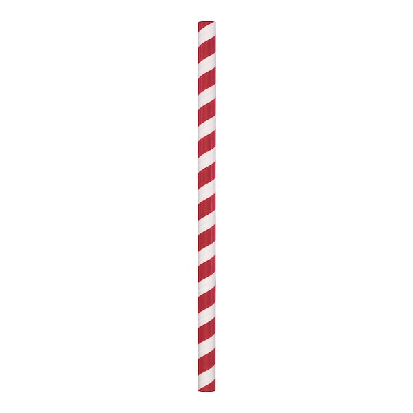 Hoffmaster 8.5" Giant Red and White Stripe Paper Straws PK 1500 PK - 600251
