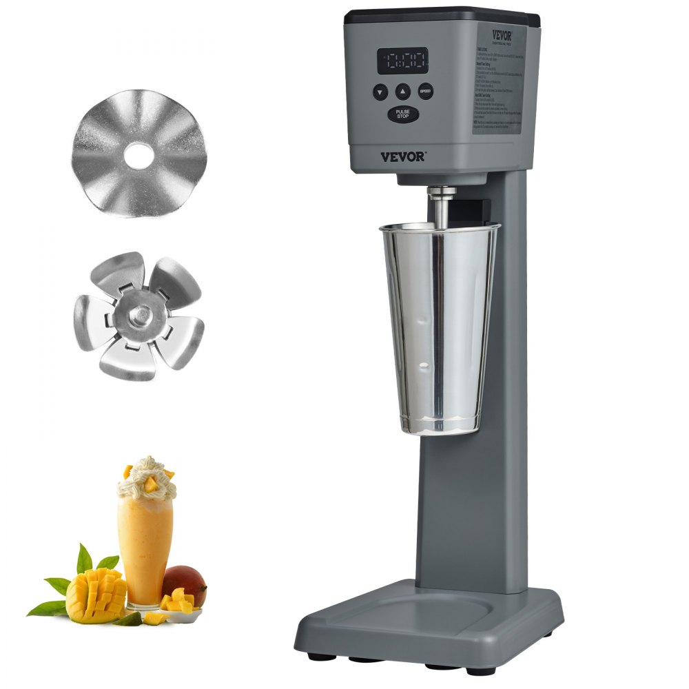 VEVOR Milkshake Maker, 375W Electric Milkshake Machine, Single Head Drink Mixer Blender Machine, LED Intelligent Microswitch, 3-Speed Milkshake Mixer with 820 ml Stainless Steel Cup - DTNXJHABS375WHDEEV1