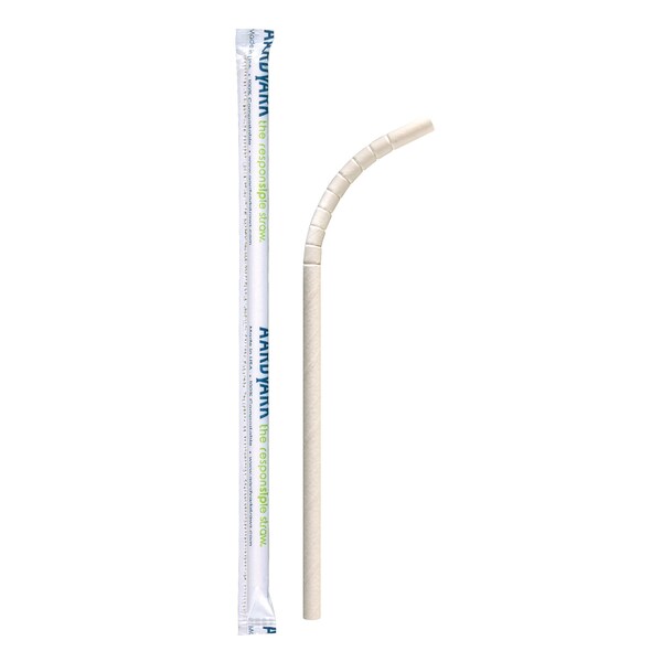 Aardvark 7.75" White Wrapped Eco-Flex Paper Straws 3200 PK - 61500241