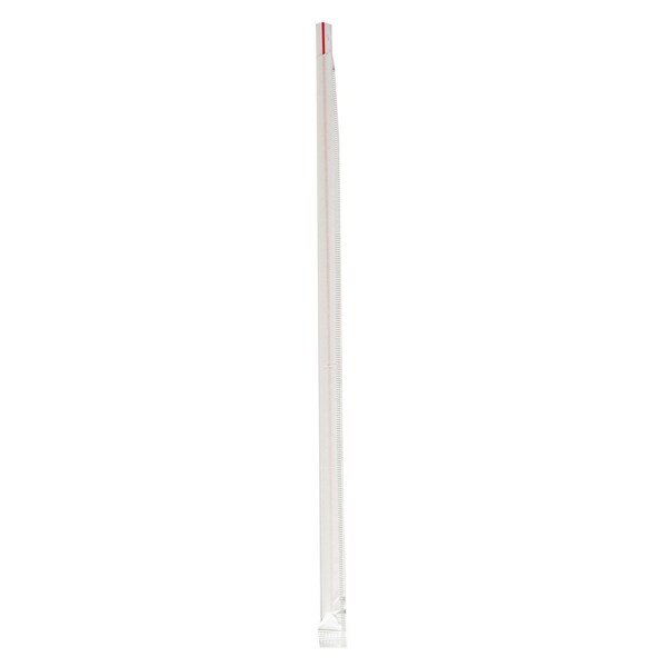 Boardwalk Wrapped Jumbo Straws, 10.25 in., Polypropylene, Red/White Striped, 2000PK - BWKJSTW1025RW