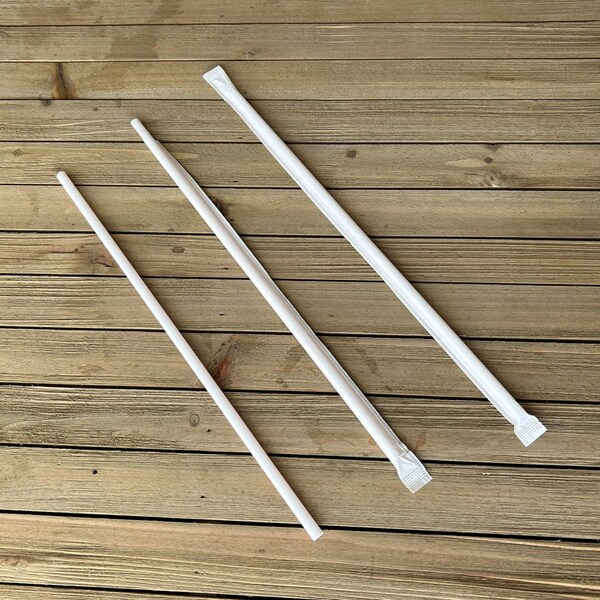 Boardwalk Wrapped Jumbo Straws, 10.25 in., Polypropylene, Red/White Striped, 2000PK - BWKJSTW1025RW