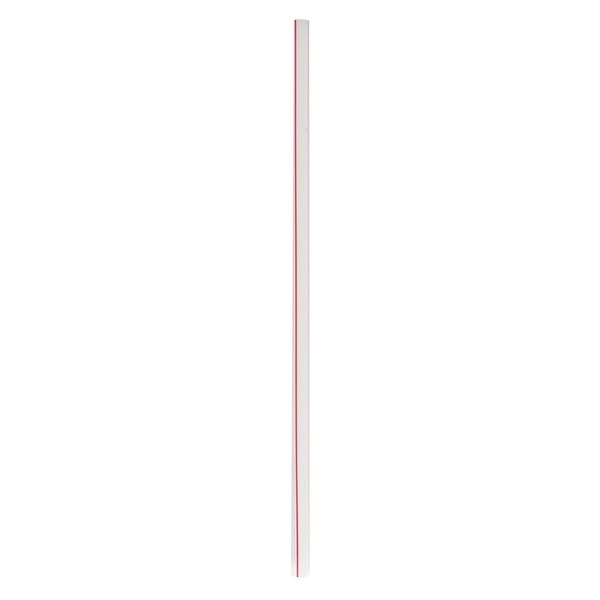 Boardwalk Wrapped Jumbo Straws, 10.25 in., Polypropylene, Red/White Striped, 2000PK - BWKJSTW1025RW