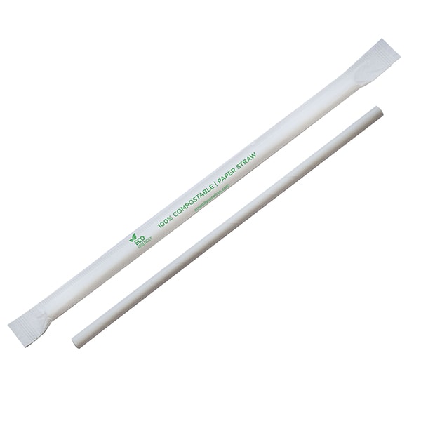 Alliant Coffee Soltuions Individually Wrapped, ECO Friendly, White Paper Straw, PK3200 - 8690002