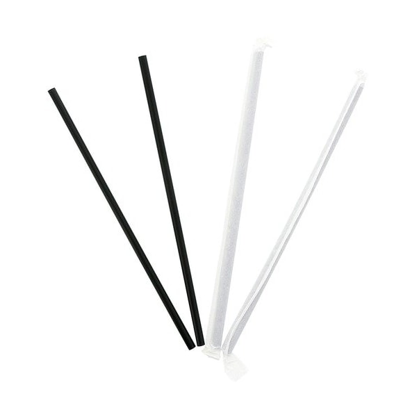 Southeastern Paper Group Straws, Wrapped, 7-3/4in, Black, 5000PK - EGS600228