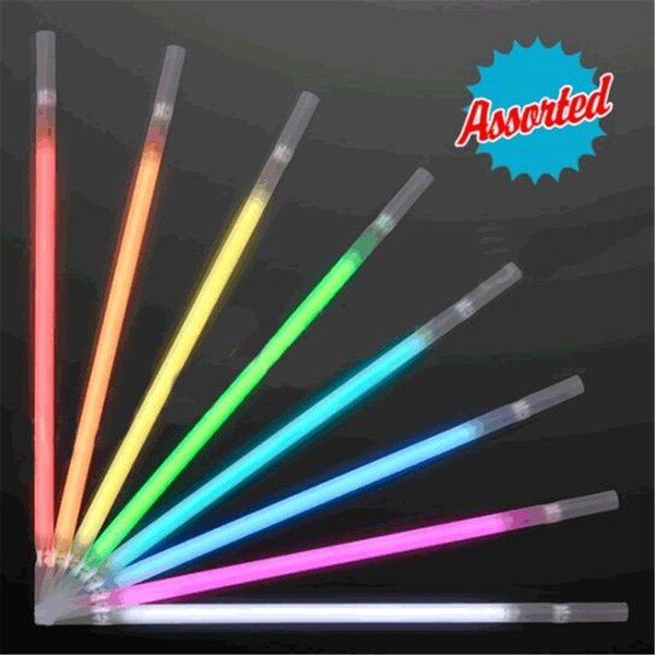 Surprise Assorted Color Color Glow Drinking Straws, 25PK - SU3332115
