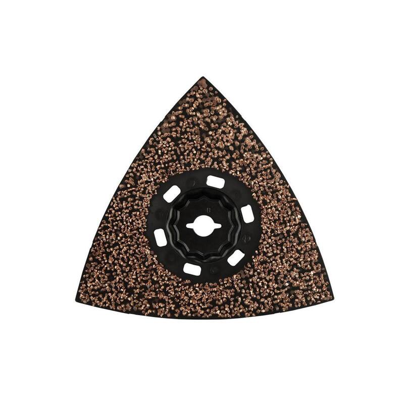 Herramienta multifuncional oscilante Makita StarlockMax de 4-1/2 pulgadas con cabezal de carburo de tungsteno de 20 granos Delta Triangle Sanding Pad - E-08632
