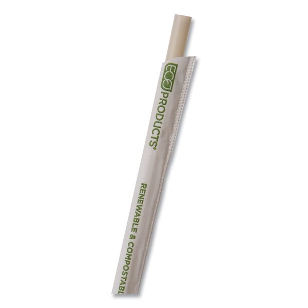 Eco-Products Renewable and Compostable PHA Straws, 7.75 in., Natural White, 2000PK - EP-STPHA775