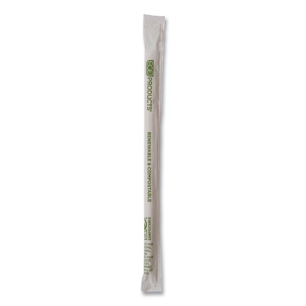 Eco-Products Renewable and Compostable PHA Straws, 7.75 in., Natural White, 2000PK - EP-STPHA775