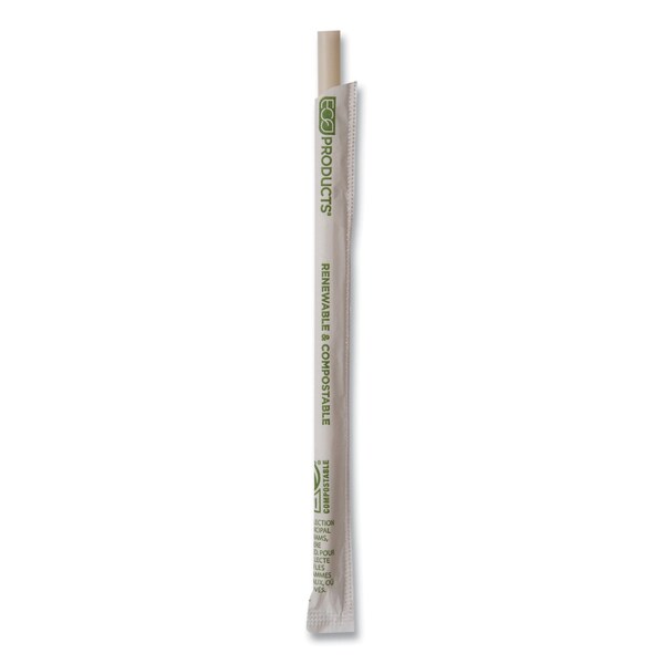 Eco-Products Renewable and Compostable PHA Straws, 7.75 in., Natural White, 2000PK - EP-STPHA775