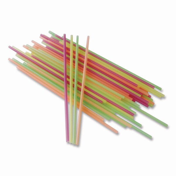 Berkley Square Neon Sip Sticks, 5.5in Polypropylene, Assorted, 1000PK - AFK87437