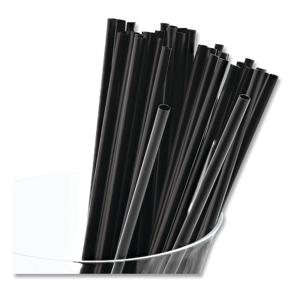 Amercareroyal Sip Straws, 7.5", Black, PK10000 - S1525BK7