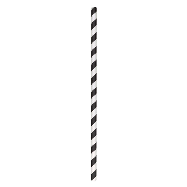 Aardvark 10" Black Striped Giant Paper Straws PK 2800 - 61621009