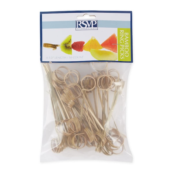 Rsvp International Bamboo Ring Picks - 50Ct, 50PK - BOO-R