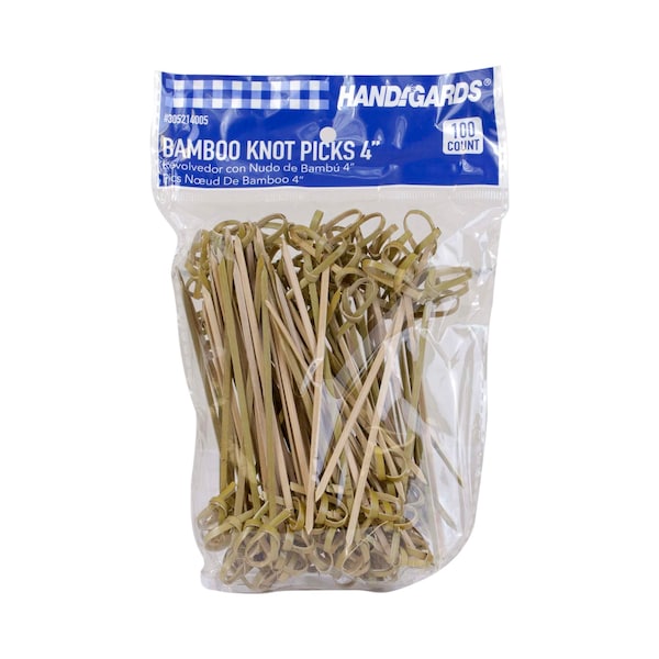 Handgards Handgards 4" Wood Bamboo Pick With Knot, PK1000 - 305214005