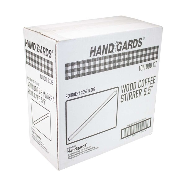 Handgards Handgards 5.5" Wood Coffee Wood Stirrer, PK1000 - 305214002