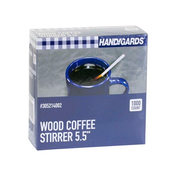 Handgards Handgards 5.5" Wood Coffee Wood Stirrer, PK1000 - 305214002