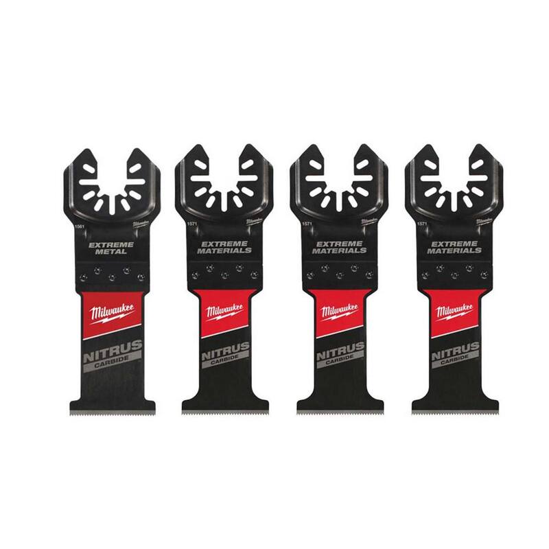 Milwaukee Nitrus Carbide Universal Fit Extreme Metal & Material Cutting Multi-Tool Oscillating Blades (paquete de 6) - 49-25-1563-49-25-1573