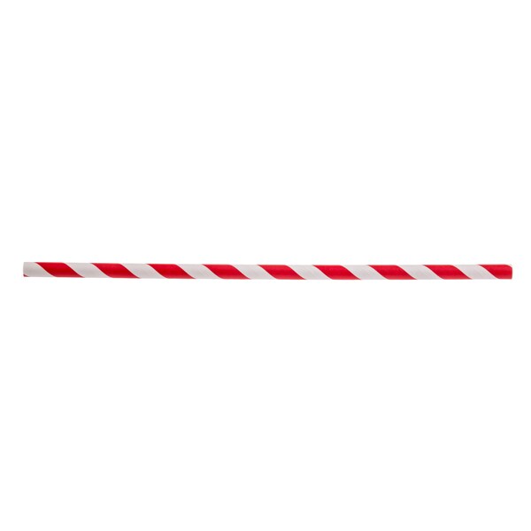 Tablecraft Straws, 7.75", 6mm, Red Striped, Pape, PK500 - 100125
