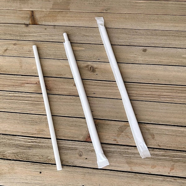 Boardwalk Wrapped Jumbo Paper Straws, 7.75 in., Paper, White, 1280PK - BWKPPRSTRWIW