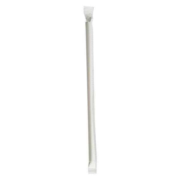 Boardwalk Wrapped Jumbo Paper Straws, 7.75 in., Paper, White, 1280PK - BWKPPRSTRWIW