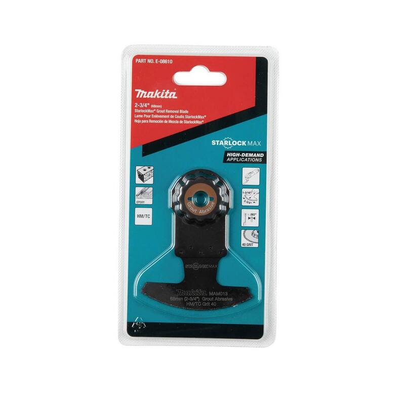 Herramienta multifuncional oscilante Makita StarlockMax de 2-3/4 pulgadas con metal duro y carburo de tungsteno 40 gritos de hoja de sierra para juntas y abrasivos - E-08610