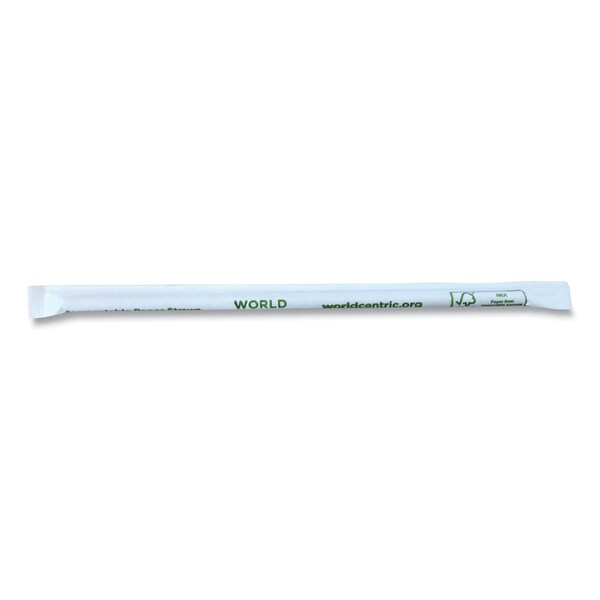 World Centric Sustainable Kraft Paper Straws, Wrapped, 8", Natural, PK6000 - STPA8WK