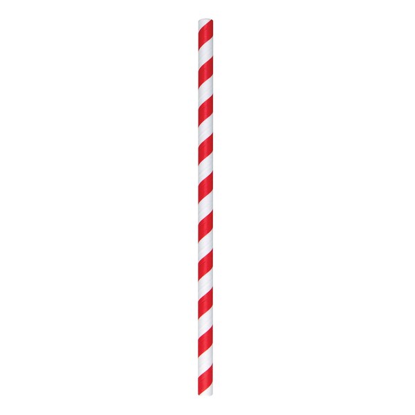 Aardvark 7.75" Red Striped Giant Paper Straws PK 2800 - 61620005