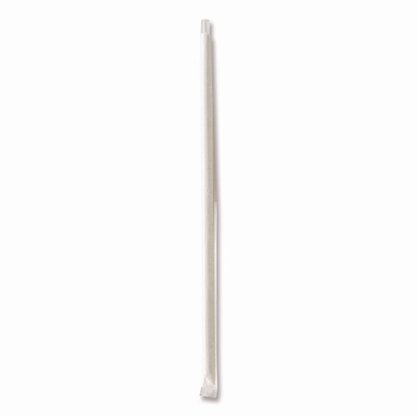 Boardwalk Wrapped Jumbo Straws, 10.25 in., Polypropylene, Clear, 2000PK - BWKJUMW1025CLR