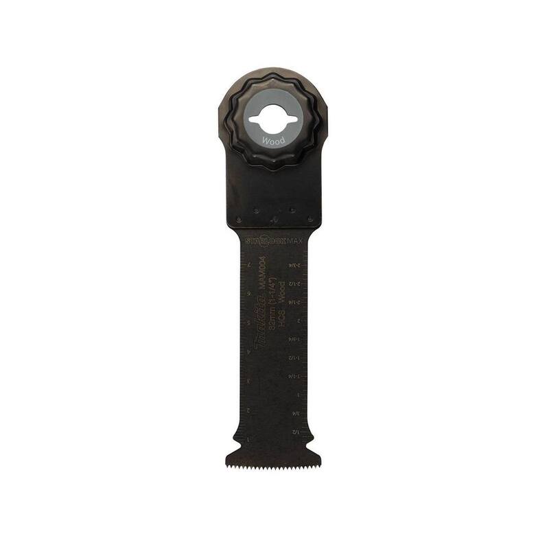 Herramienta Multiusos Oscilante Makita StarlockMax de 1-1/4 pulgadas con Hoja Curva para Corte en Madera de Acero al Carbono de Alta Calidad - E-08551