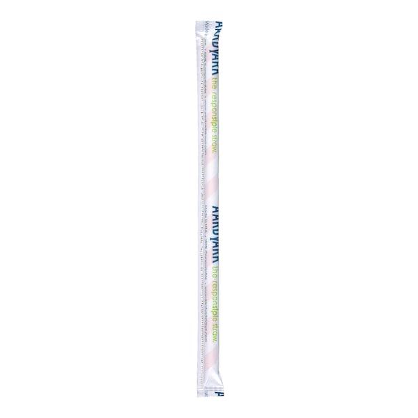 Aardvark 7.75" Wrapped Red Striped Giant Paper Straws PK 2400 - 61630005