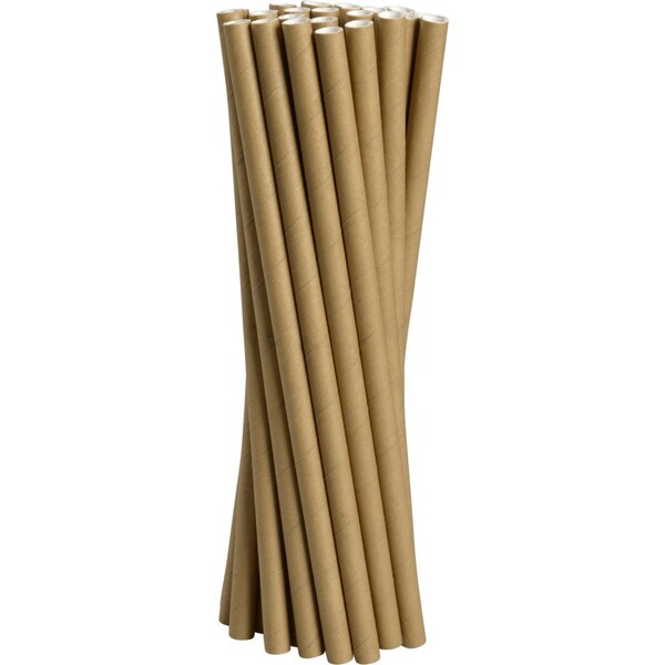 Abena Straws, Cardboard, FSC Certified, Brown, 10 Inch, Biodegradable & Compostable - 1000011030