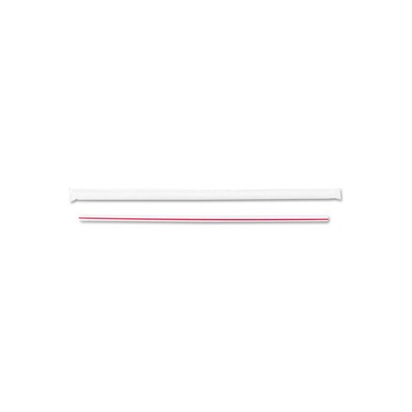 Boardwalk Boardwalk Jumbo Straws, 7 3/4", Plastic, White/Red Stripes, 12000/Carton - BWK JSTW775S24
