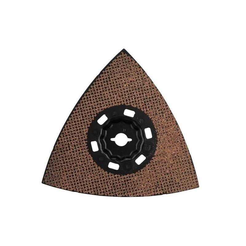Herramienta Multifuncional Oscilante Makita StarlockMax de 4-1/2 pulgadas, Tungsteno Carburo 60 Grit Delta Triangle Sanding Pad - E-08654