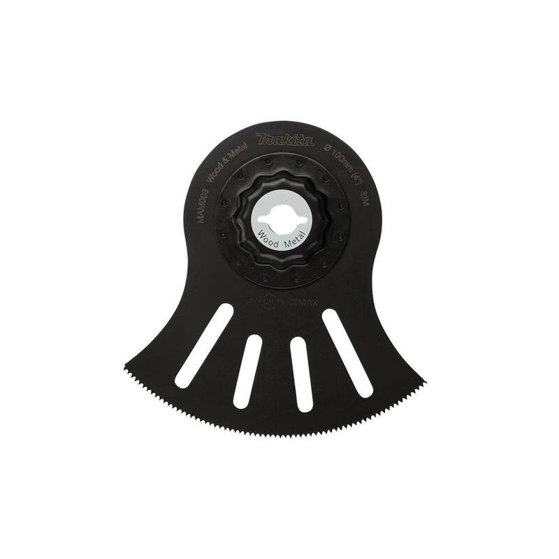 Herramienta múltiple oscilante Makita StarlockMax 4 pulgadas con hoja de sierra segmentada bimetálica - E-08545