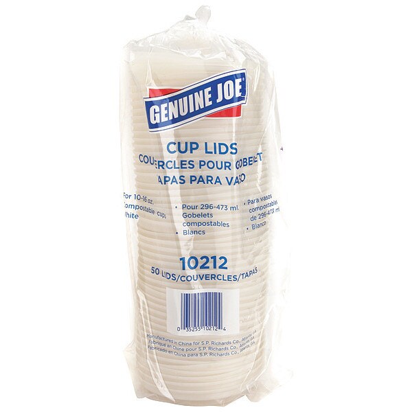 Genuine Joe Vented Hot Cup Lid, 50 / Pack, White, PK50 - GJO10212