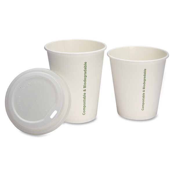 Genuine Joe Vented Hot Cup Lid, 50 / Pack, White, PK50 - GJO10212