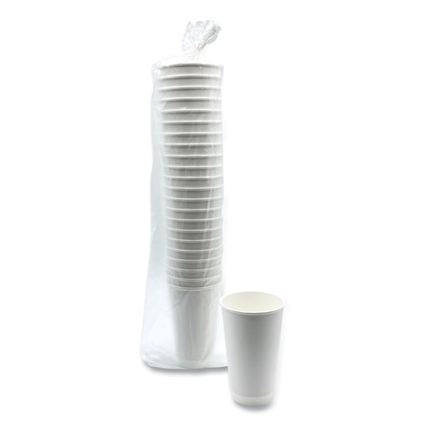 Boardwalk Paper Hot Cups, Double-Walled, 16 oz, White, 500PK - BWKDW16HCUP