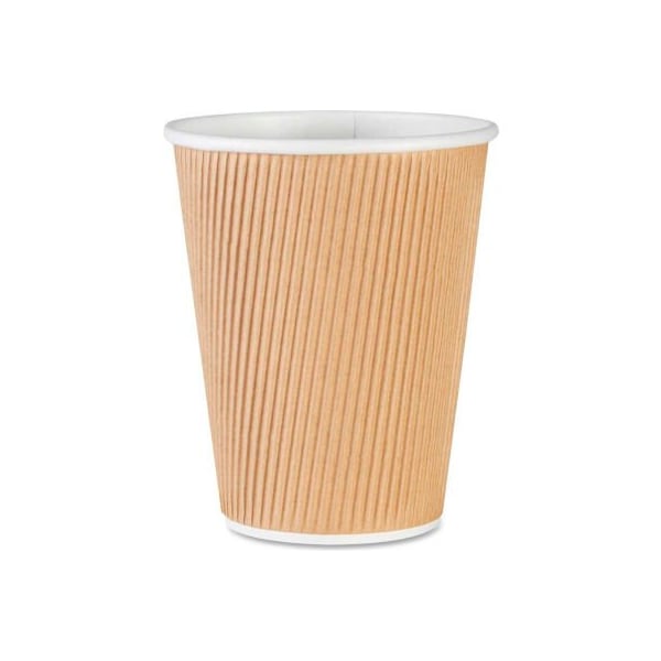Genuine Joe Genuine Joe GJO11260 - Rippled Hot Cups, 12 Oz., 25/Pack, Brown - GJO11260