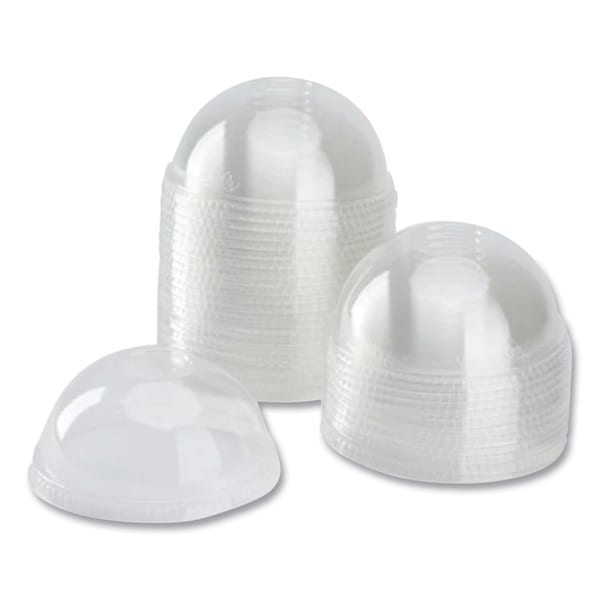 Karat PET Lids, Fits 12 oz to 24 oz Cold Cups, No Hole Dome Lid, Clear, 1000PK - C-KDL626-NH