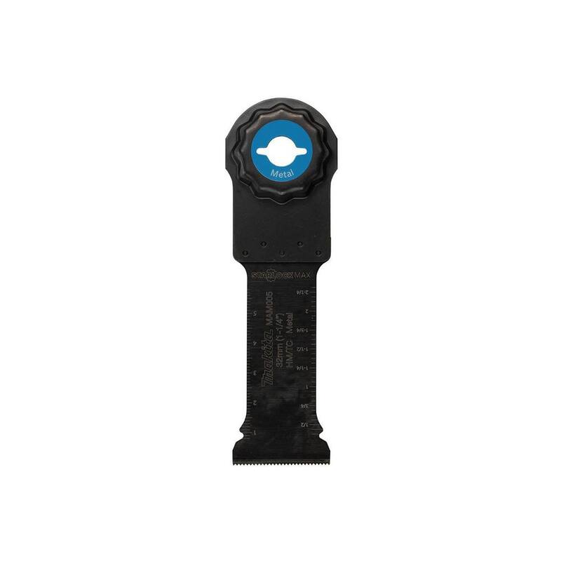Herramienta multiusos oscilante Makita StarlockMax de 1-1/4 pulgadas de metal duro con dientes de carburo de tungsteno y hoja de corte para metales - E-08567